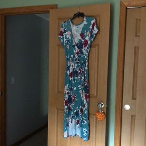 Maxi teal flowered So brand Dress